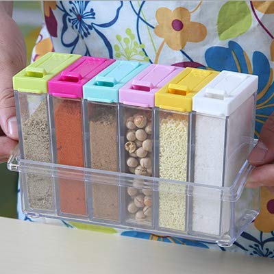 6-piece set of vibrant, multi-color jars